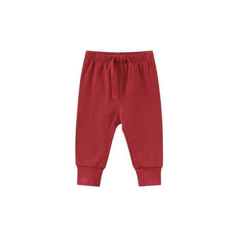 0-1-2-year-old baby's solid color band mouth casual pants - Almoni Express