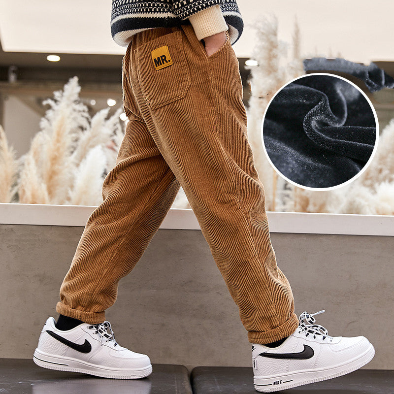 Fashion New Winter Big Children's Corduroy Trousers