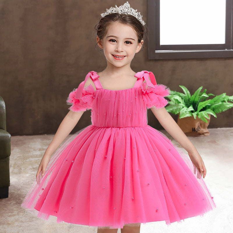 Girls' Princess Dress With Flying Sleeves And Waist