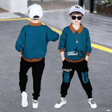 Big Boy Stand Collar Top Autumn Two Piece Set