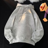 American Heavy Brushed Hoody High Street Letters Loose Ins