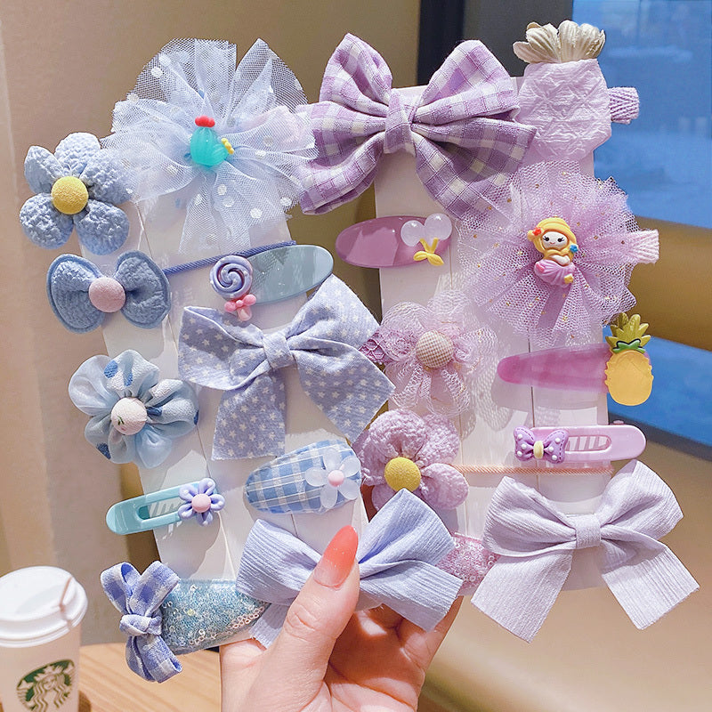 Children's Bow Hair Clip Girls Princess Super Fairy Fabric Flower Clip