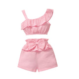 Infant Children's Solid Color Sling Girl Baby Suit