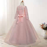 Children's dress long sleeve wedding flower girl skirt