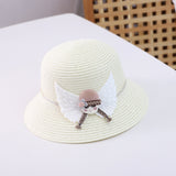 Children's straw hat bag set