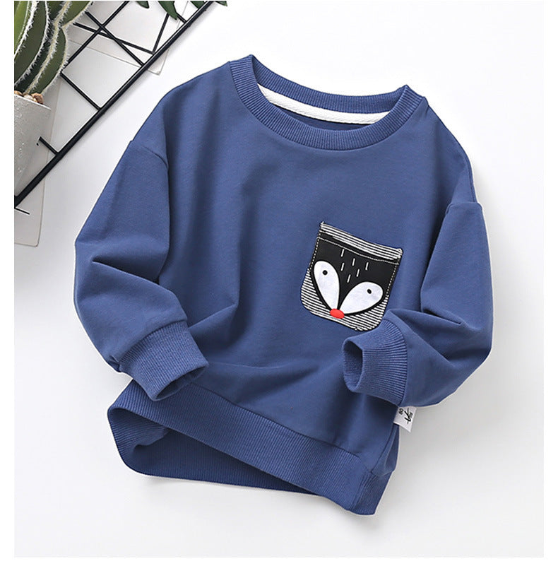 Long sleeve baby top with round neck