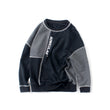 Contrasting stitching pullover boys sweater