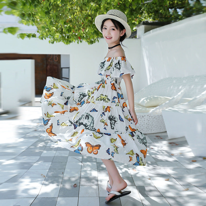 Waist Floral Floral Butterfly Dress