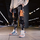 Man's Hip Hop Letter Pockets Pants Casual Trousers Sweatpants