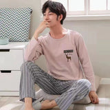 Men's Pajamas, Long Sleeved Spring And Autumn Home Wear