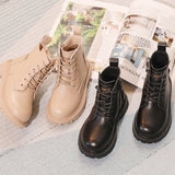 Fashion Simple Solid Color Children's Leather Martin Boots