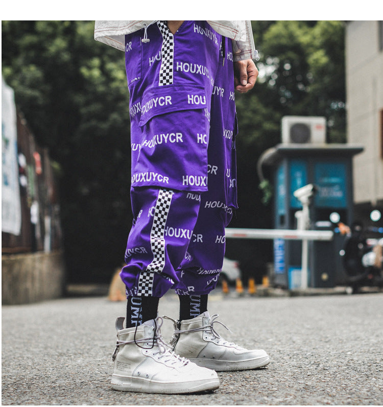 Letter print men's growth pants