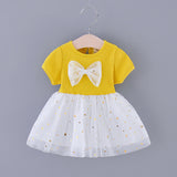 Summer girl bow net dress