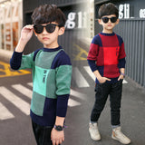 Boys' Casual Large Plaid Sweater, Medium And Large Children's Sweater