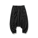 Chinese Style Men's Cotton And Linen Harlan Cropped Trousers