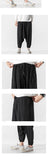 Chinese Style Men's Cotton And Linen Harlan Cropped Trousers