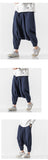 Chinese Style Men's Cotton And Linen Harlan Cropped Trousers