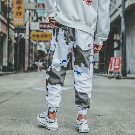 White Camouflage Overalls Men's Japanese Tide Brand Loose