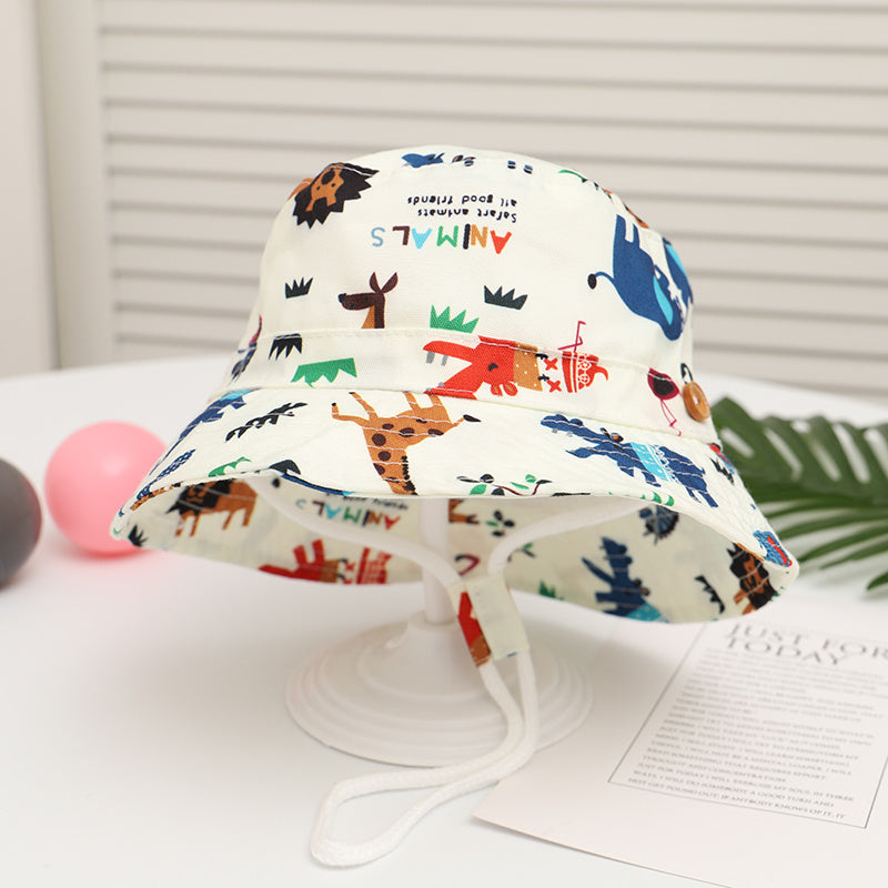 Children's Fisherman Hat Printed Basin Hat For Boys And Girls