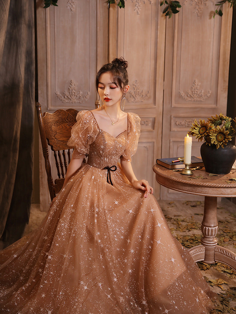 Banquet Host Long Pettiskirt French Evening Dress