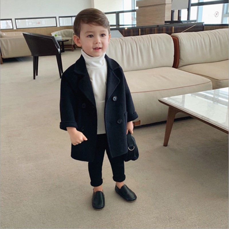 Small And Medium-Sized Children's Mid-Length Korean Coat Coat