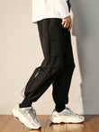 Plus Fleece Overalls Casual Pants Men's Autumn And Winter Tide Brand