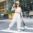 Girls Big Kids Summer Suit New Girl Western Style Navel Blouse Vest Two-piece Sports and Leisure