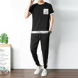 Fashion Men's Short-Sleeved Ice Silk Casual Sportswear Suit