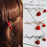 Korean Hair Accessories Ladies Hairpin Red Cherry Hairpin