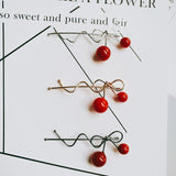 Korean Hair Accessories Ladies Hairpin Red Cherry Hairpin