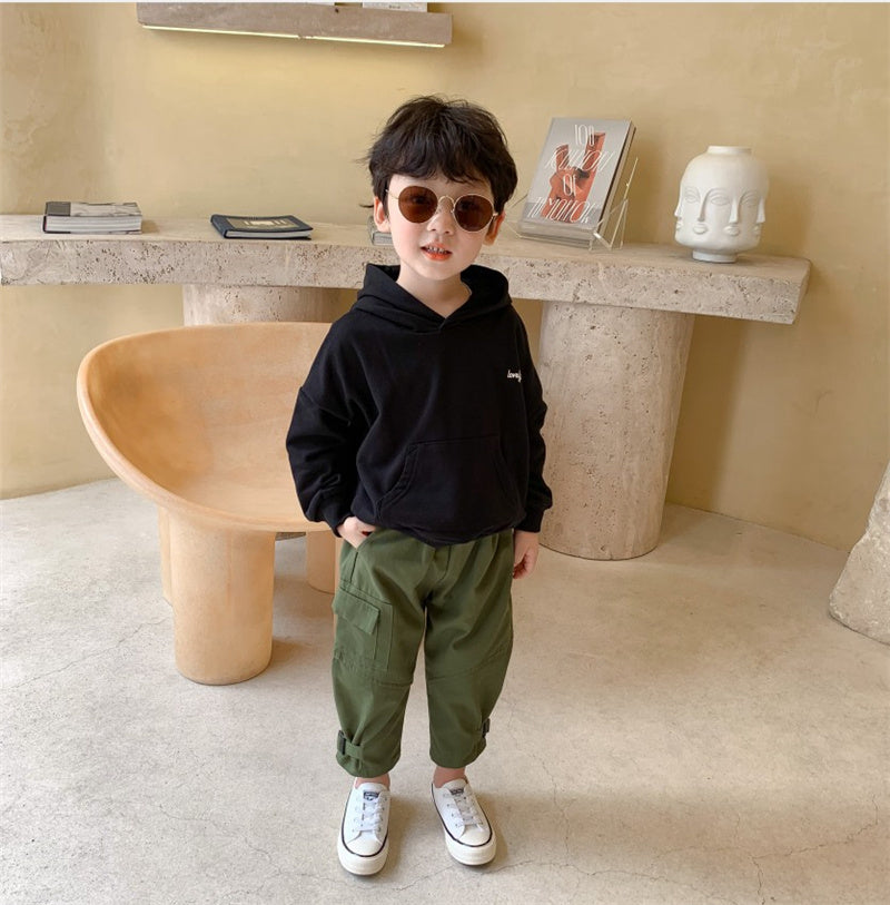 Xiaojiejia Boys Workwear Pants Autumn New Children's Casual Pants Trousers Medium And Small Kids