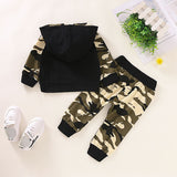 Boys Two-Piece Long-Sleeved Letter Camouflage Sweater