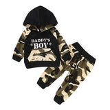 Boys Two-Piece Long-Sleeved Letter Camouflage Sweater