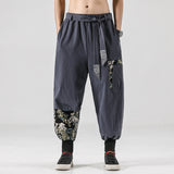 National Style 200 Jin Linen Legged Knickerbockers Men'S China Fashion Tang Casual Pants Loose Large Cotton