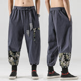 National Style 200 Jin Linen Legged Knickerbockers Men'S China Fashion Tang Casual Pants Loose Large Cotton