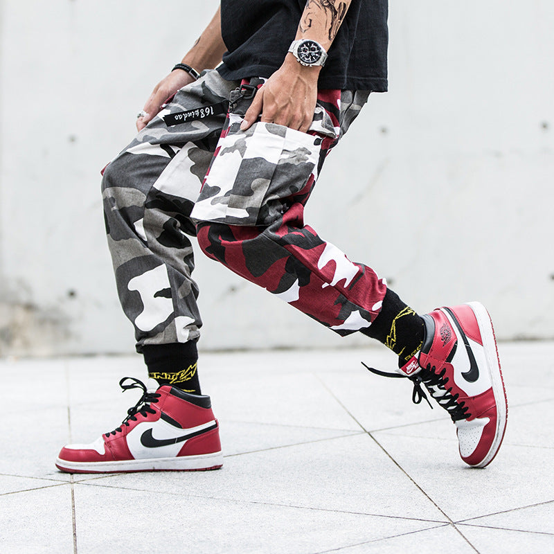 The New Harajuku Style Camouflage Multi-pocket Casual Hip-hop  Streamer All-match Beamed Trousers