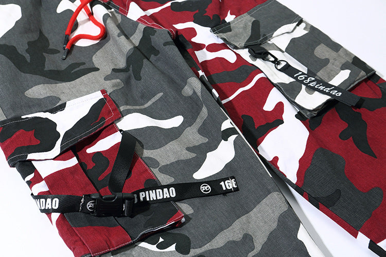 The New Harajuku Style Camouflage Multi-pocket Casual Hip-hop  Streamer All-match Beamed Trousers