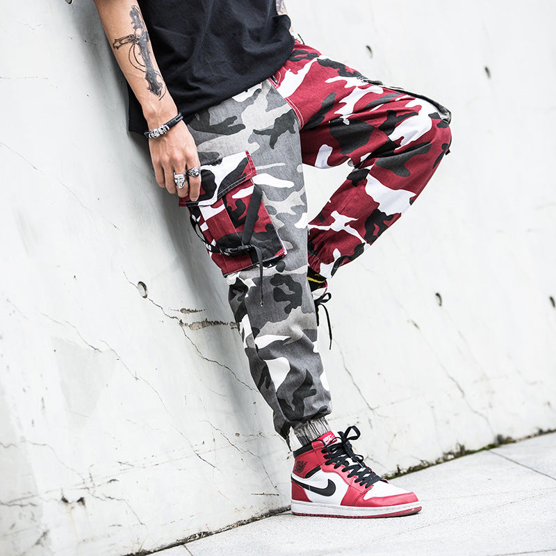 The New Harajuku Style Camouflage Multi-pocket Casual Hip-hop  Streamer All-match Beamed Trousers