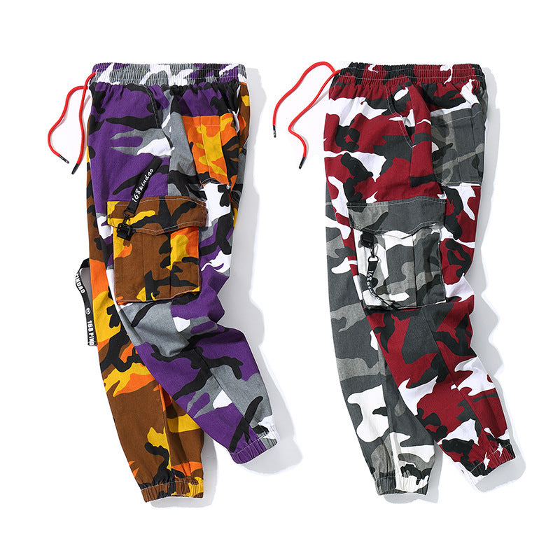 The New Harajuku Style Camouflage Multi-pocket Casual Hip-hop  Streamer All-match Beamed Trousers