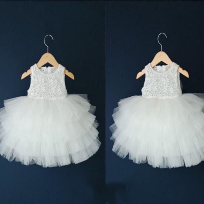 Bara Girls Dress Dress Summer Baby Foreign Style Baby White Fluffy Gauze Skirt Princess Dress