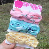 3Pcs Lot Colorful Boho Newborn Toddler Headband Ribbon Elastic Baby Headdress Kids Hair Band Cotton Girl Flower Bow Knot