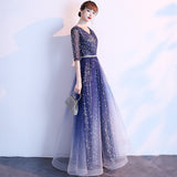 Starry Sky Evening Dress Female Summer New Temperament Long Model Host Banquet Anniversary Chorus Performance Dress