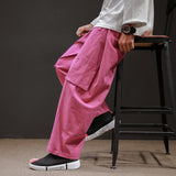 Straight Mid-Waist Lace-Up Cargo Pants