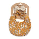 Linen Cotton Solid Color Printing Children Double-Sided Bib Bib Baby Saliva Pocket