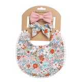 Linen Cotton Solid Color Printing Children Double-Sided Bib Bib Baby Saliva Pocket