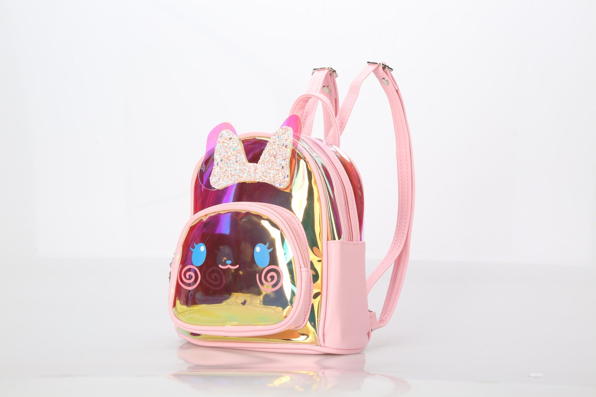 Summer New Spot Kindergarten School Bag Colorful Transparent Laser Cute Cartoon Rabbit Children Backpack