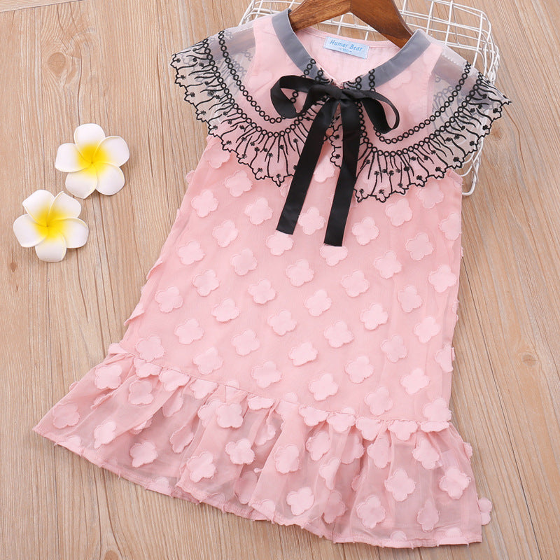 New Brands Dresses Tassel Hollow Out Design Princess Dress Kids Clothes