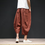 Men's cropped bloomers loose wide-leg pants plus size harem pants