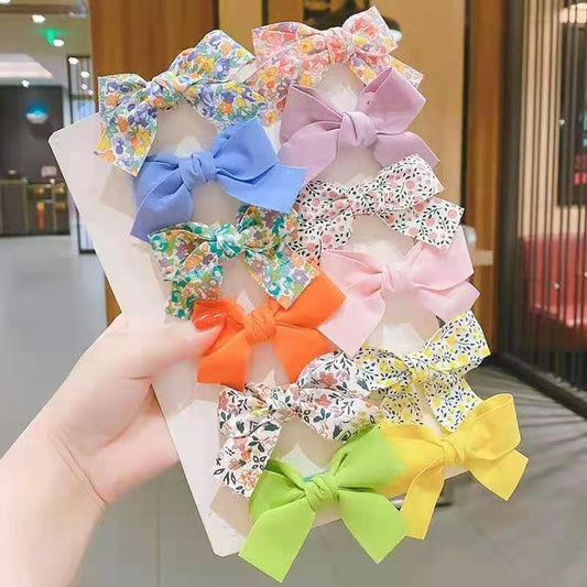 Bow Hair Clip Girls Headdress Floral Bangs Clip