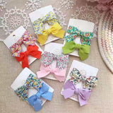 Bow Hair Clip Girls Headdress Floral Bangs Clip